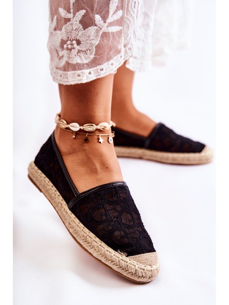 Classic Women's Espadrilles Openwork Black Catris