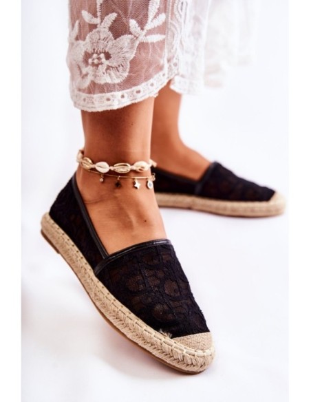 Classic Women's Espadrilles Openwork Black Catris