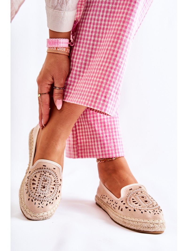 Openwork Slip-on Women's Espadrilles Beige Meredith