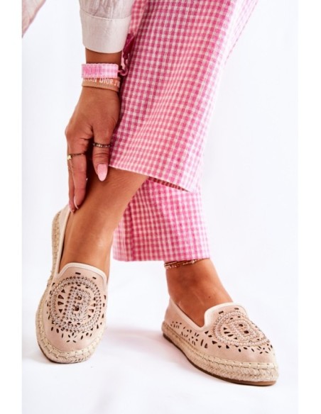 Openwork Slip-on Women's Espadrilles Beige Meredith