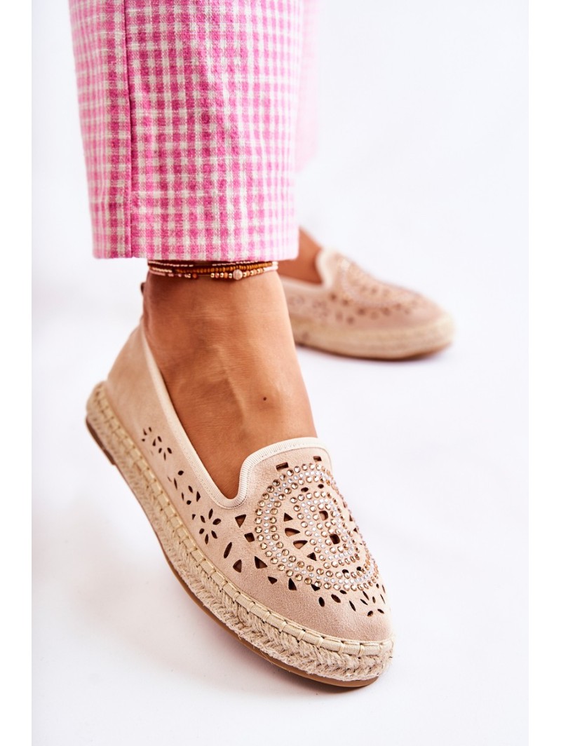 Openwork Slip-on Women's Espadrilles Beige Meredith