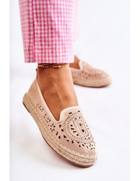 Openwork Slip-on Women's Espadrilles Beige Meredith