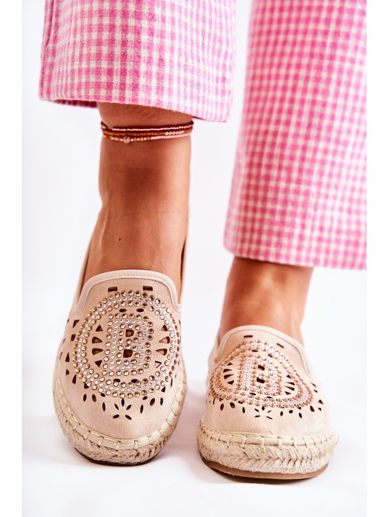 Openwork Slip-on Women's Espadrilles Beige Meredith