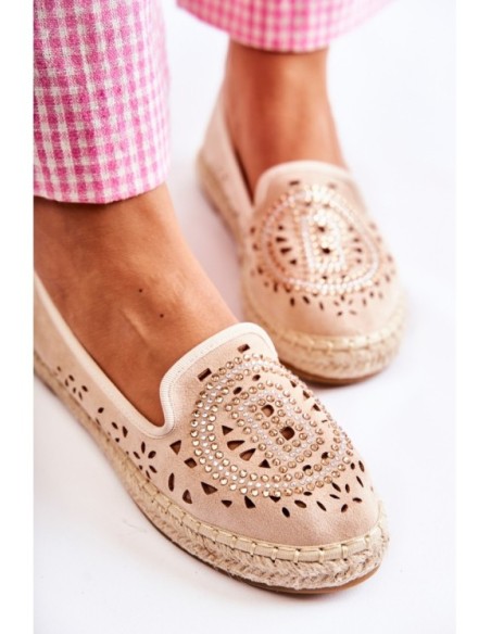 Openwork Slip-on Women's Espadrilles Beige Meredith