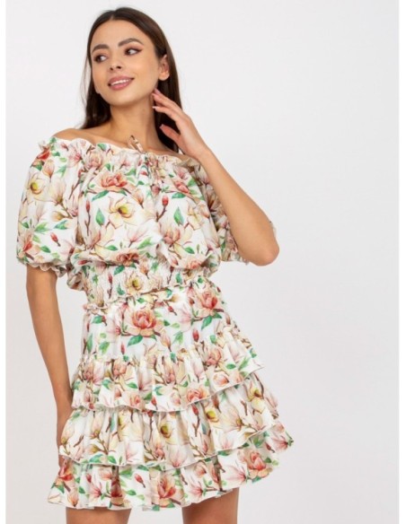 Gėlėtas vasariškas kostiumėlis su sijonu