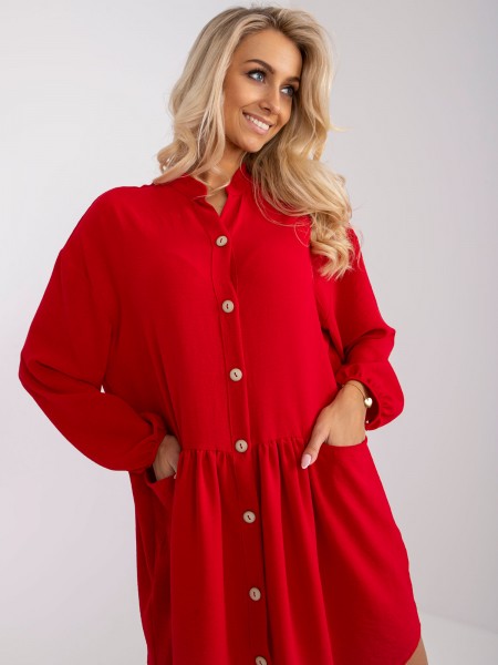 Raudona oversized stiliaus suknelė moterims