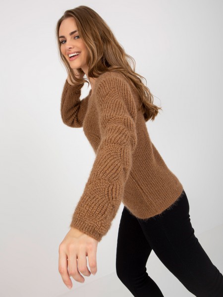 Maišytų vilnonių verpalų megztinis