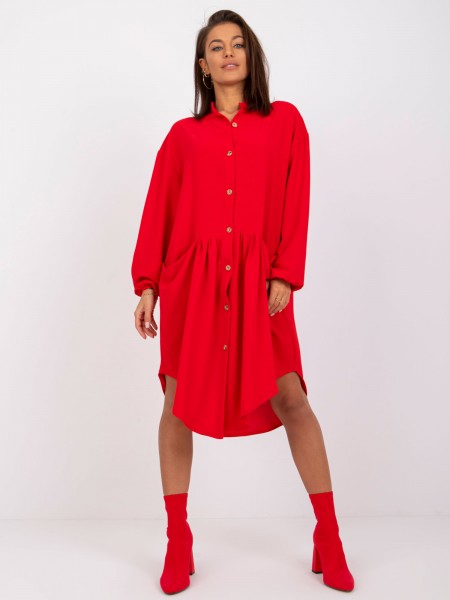 Raudona oversized stiliaus suknelė moterims