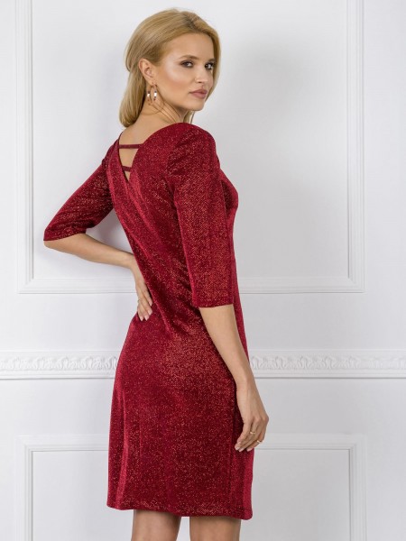 Puošni raudona šventinė suknelė