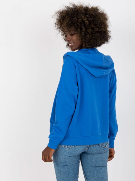 Mėlynas sportinis džemperis moterims