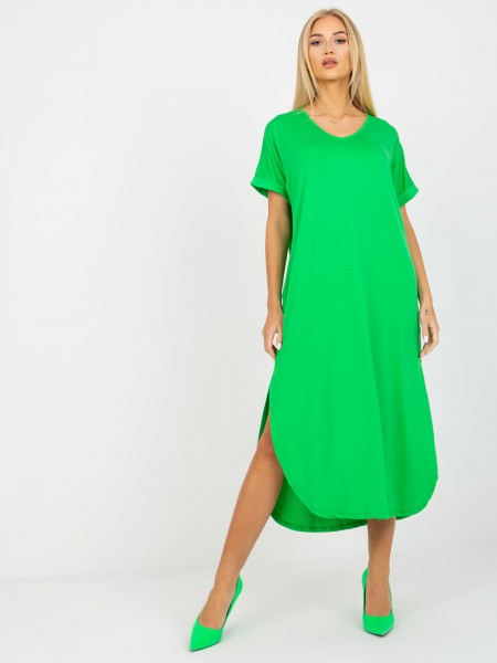 Ilga žalia laisvalaikio suknelė